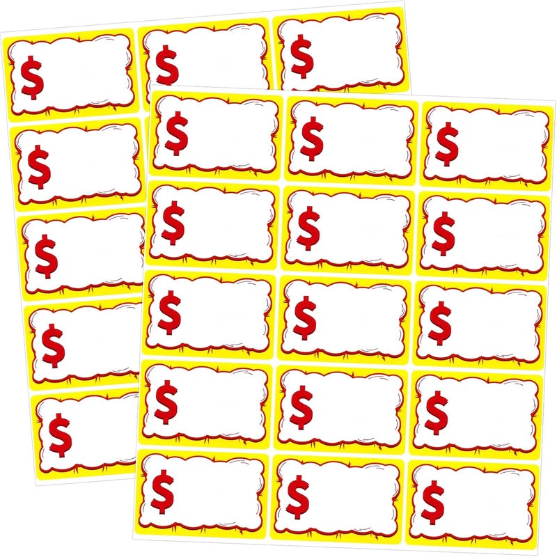 Darfukei 510 PCS Removable Garage Sale Price Stickers, 3"x2" Price Stickers for Yard Sales, Flea Markets, County Fairs & Retail Use, Pricemarker Labels, Colours Round Price Tags - Image 5